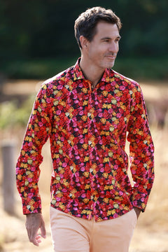 Midnight Rose Print Shirt - Claudio Lugli Shirts