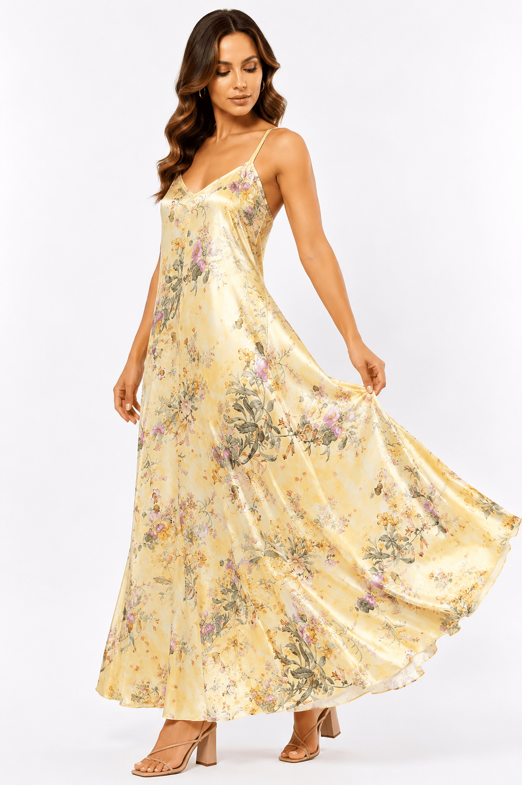 Misumi Moonlit Garden Satin Slip Dress - Claudio Lugli Shirts