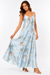 Misumi Moonlit Garden Satin Slip Dress - Claudio Lugli Shirts