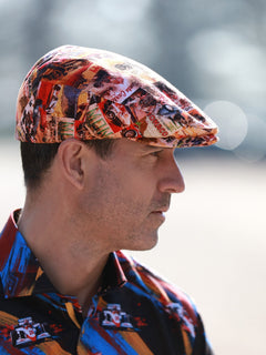 Monaco Beige Printed Flat Cap - Claudio Lugli Shirts
