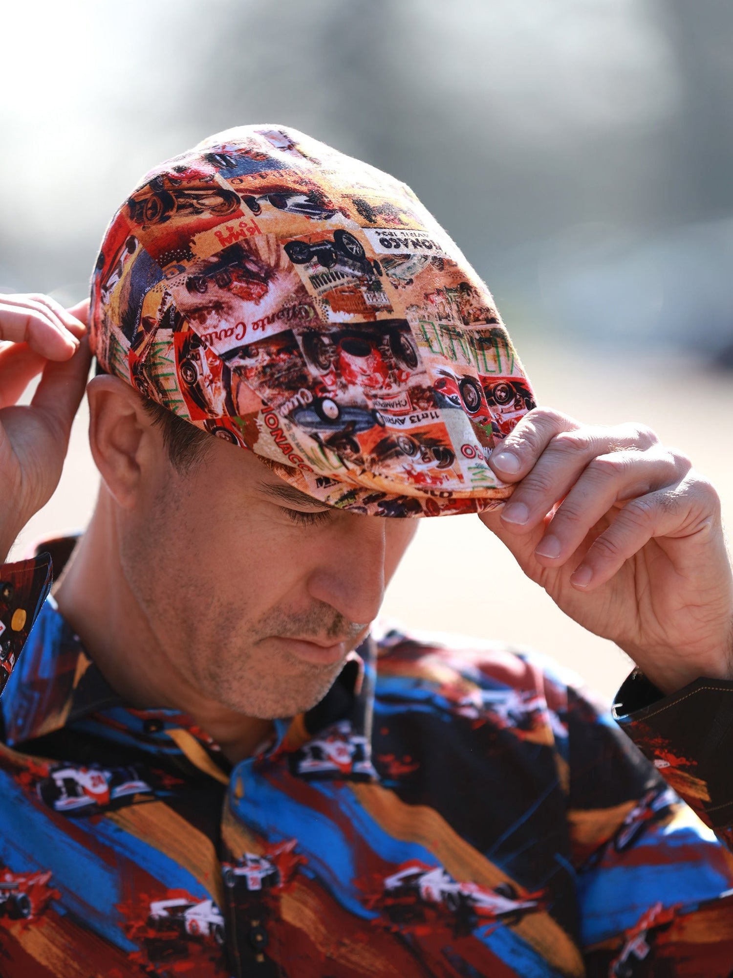 Monaco Beige Printed Flat Cap - Claudio Lugli Shirts