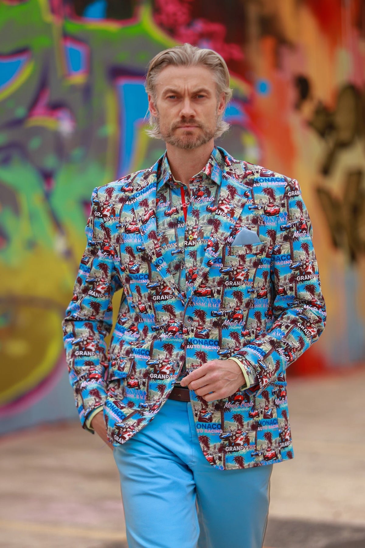 Monaco Grand Prix Print Blazer - Claudio Lugli Shirts