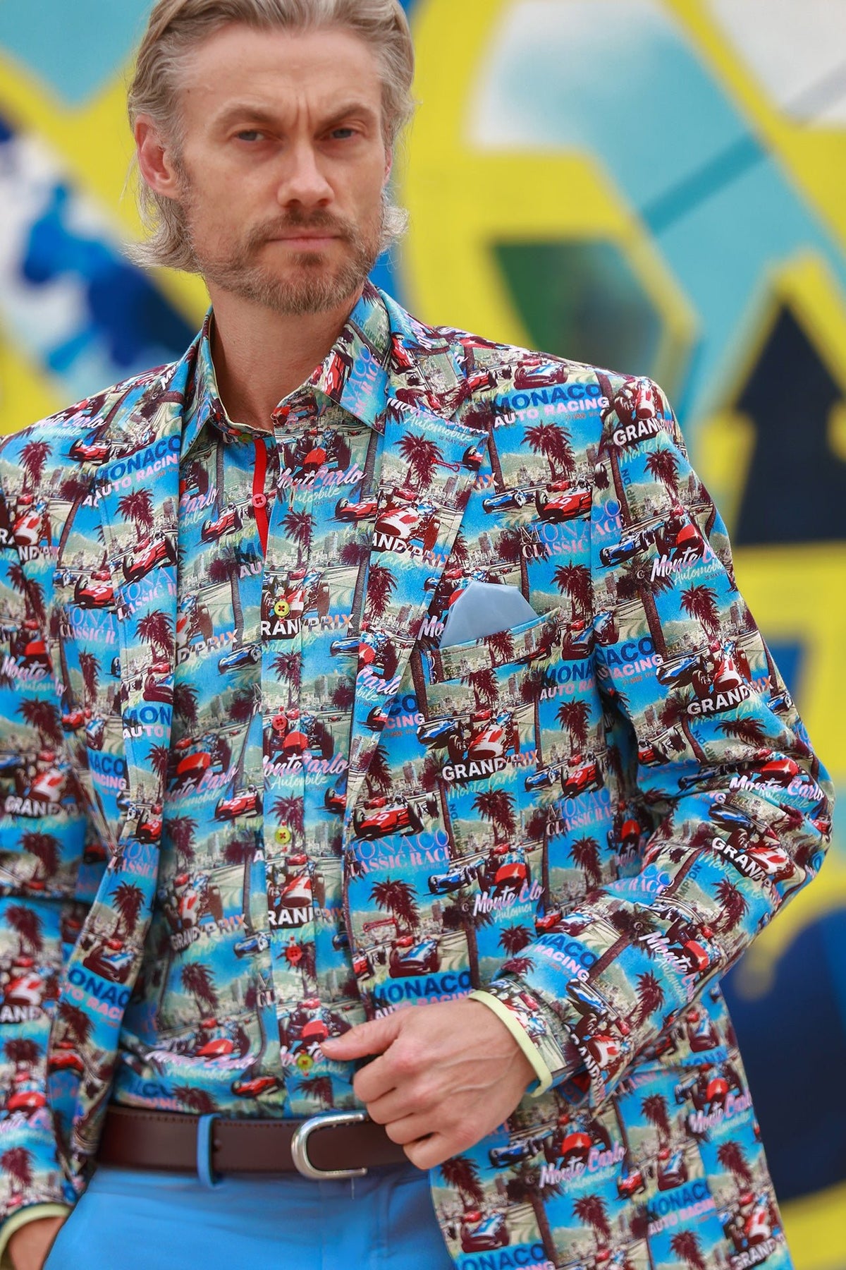 Monaco Grand Prix Print Blazer - Claudio Lugli Shirts