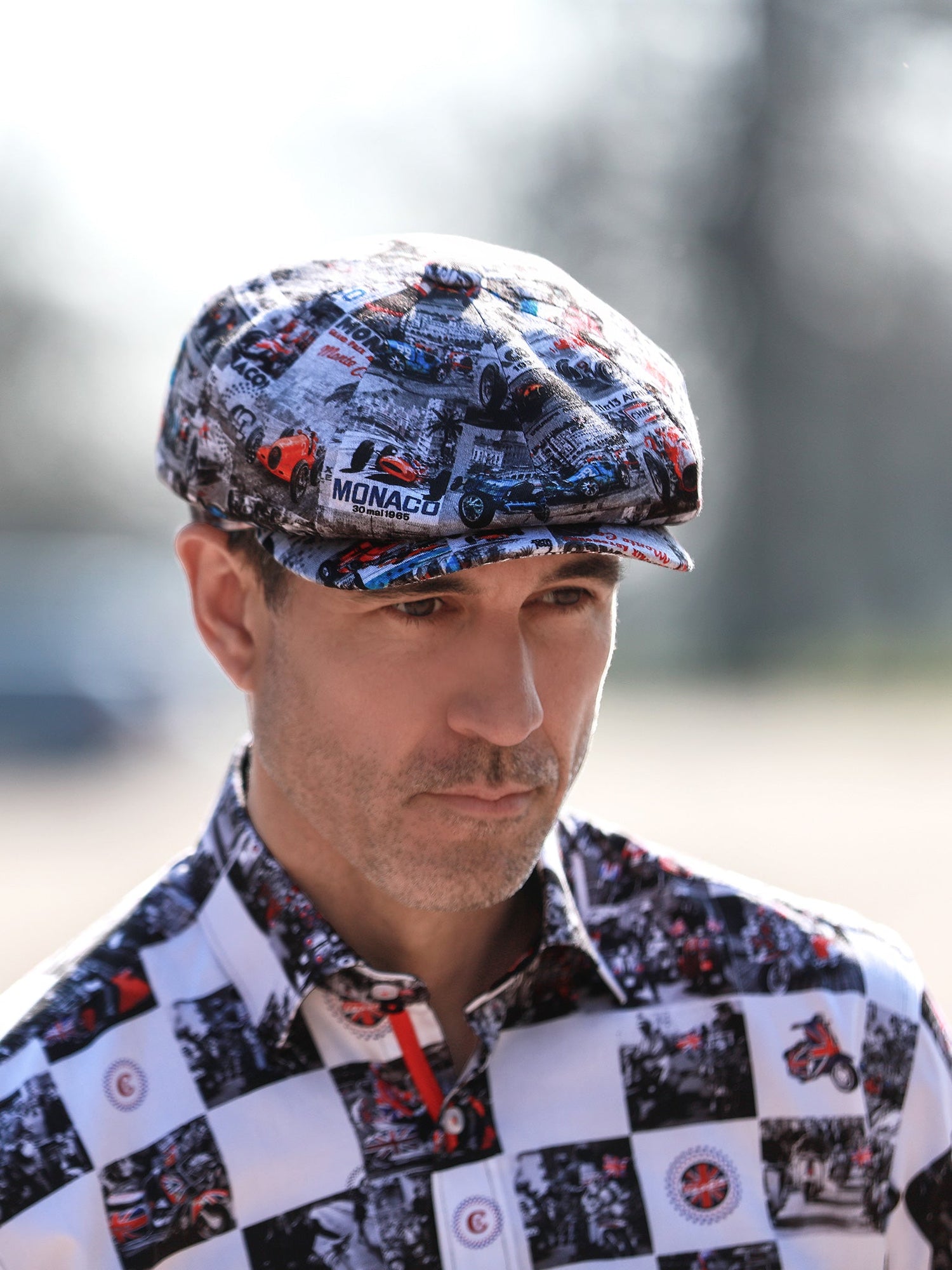Monaco Grey Printed BUTTON TOP Cap - Claudio Lugli Shirts