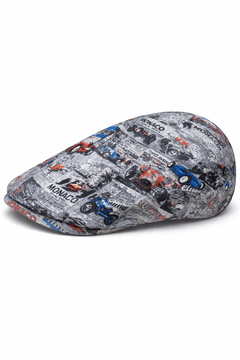 Monaco Grey Printed Flat Cap - Claudio Lugli Shirts