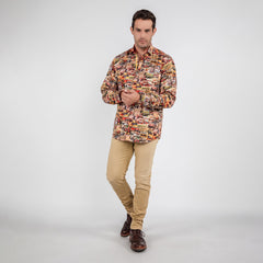 MONACO MONTAGE PRINT SHIRT – Premium Men's Patterned Shirt by Claudio Lugli | Bold Design, Tailored Fit, Best Printed Shirts