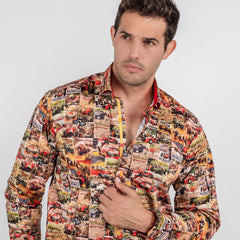 MONACO MONTAGE PRINT SHIRT – Premium Men's Patterned Shirt by Claudio Lugli | Bold Design, Tailored Fit, Best Printed Shirts