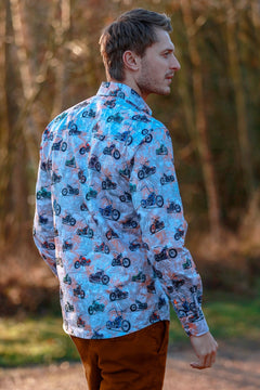 MOTORBIKE MULTI METAL WORKS PRINT SHIRT - Claudio Lugli Shirts