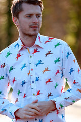 MULTI HORSE RIDER PRINT SHIRT - Premium Men's Patterned Shirt by Claudio Lugli | Bold Design, Tailored Fit, Best Printed Shirts