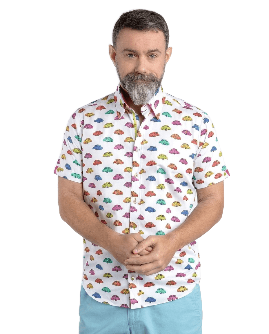 Multicolour Beetle Short Sleeve Shirt - Claudio Lugli Shirts