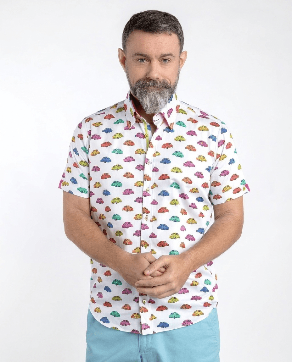 Multicolour Beetle Short Sleeve Shirt - Claudio Lugli Shirts