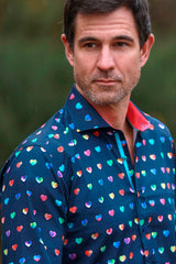 MULTICOLOUR HEARTS PRINT SHIRT - Premium Men's Patterned Shirt by Claudio Lugli | Bold Design, Tailored Fit, Best Printed Shirts