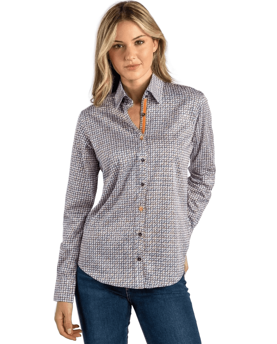 Multicolour Houndstooth Womens Printed Shirt - Claudio Lugli Shirts