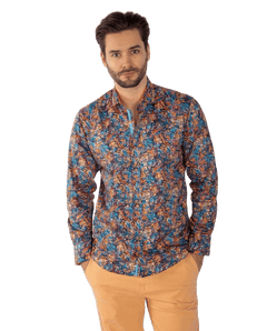 Multicolour Leaves Print Shirt - Claudio Lugli Shirts