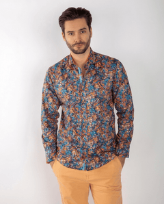 Multicolour Leaves Print Shirt - Claudio Lugli Shirts