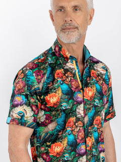 MULTICOLOUR PEACOCKS & FLOWERS - Claudio Lugli Shirts
