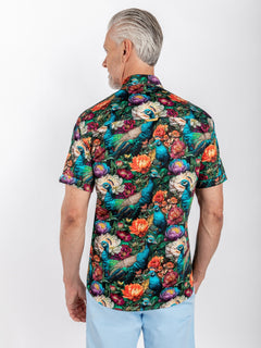 MULTICOLOUR PEACOCKS & FLOWERS - Claudio Lugli Shirts
