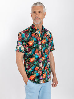 MULTICOLOUR PEACOCKS & FLOWERS - Claudio Lugli Shirts