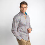 MULTICOLOUR SMALL HOUNDSTOOTH PRINT SHIRT - Premium Men's Patterned Shirt by Claudio Lugli | Bold Design, Tailored Fit, Best Printed Shirts