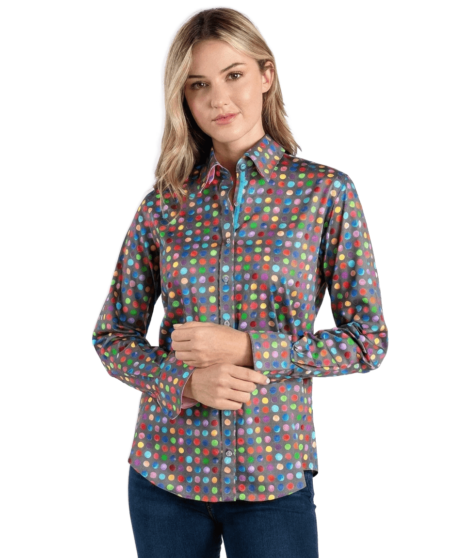 Multicolour Small Polkadot Womens Print Shirt - Claudio Lugli Shirts