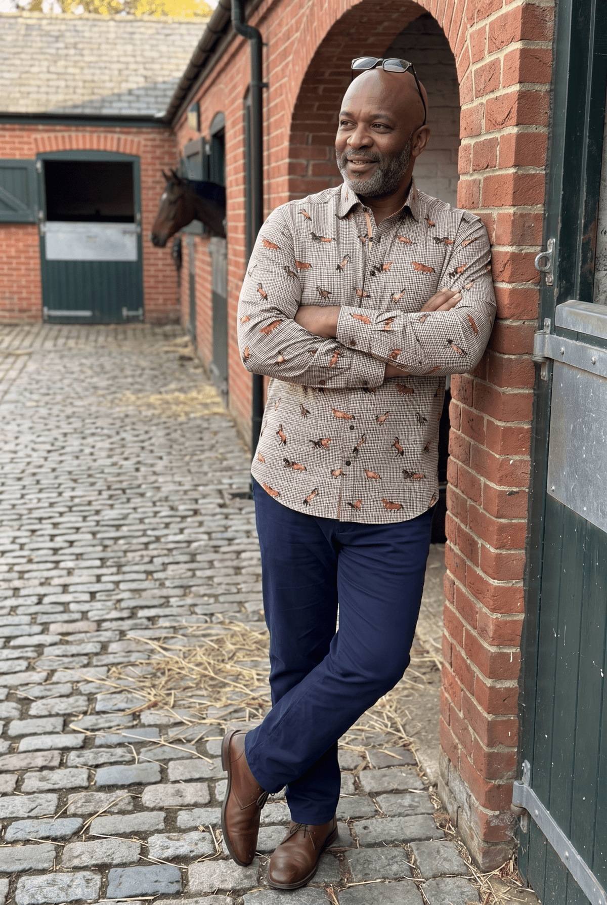 Mustangs on Puppytooth Background Print Shirt - Claudio Lugli Shirts