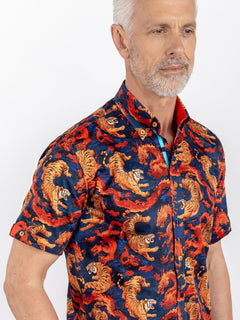 MYSTICALTIGER AND DRAGON PRINT SHORT SLEEVE SHIRT - Claudio Lugli Shirts