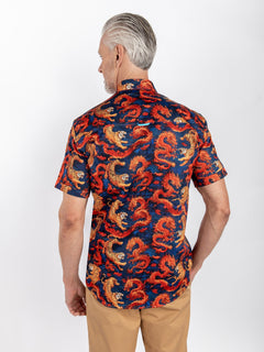MYSTICALTIGER AND DRAGON PRINT SHORT SLEEVE SHIRT - Claudio Lugli Shirts
