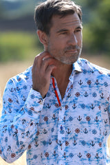 NAUTICAL TENCEL PRINT SHIRT - Claudio Lugli Shirts