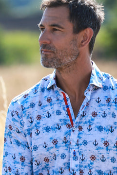 NAUTICAL TENCEL PRINT SHIRT - Claudio Lugli Shirts