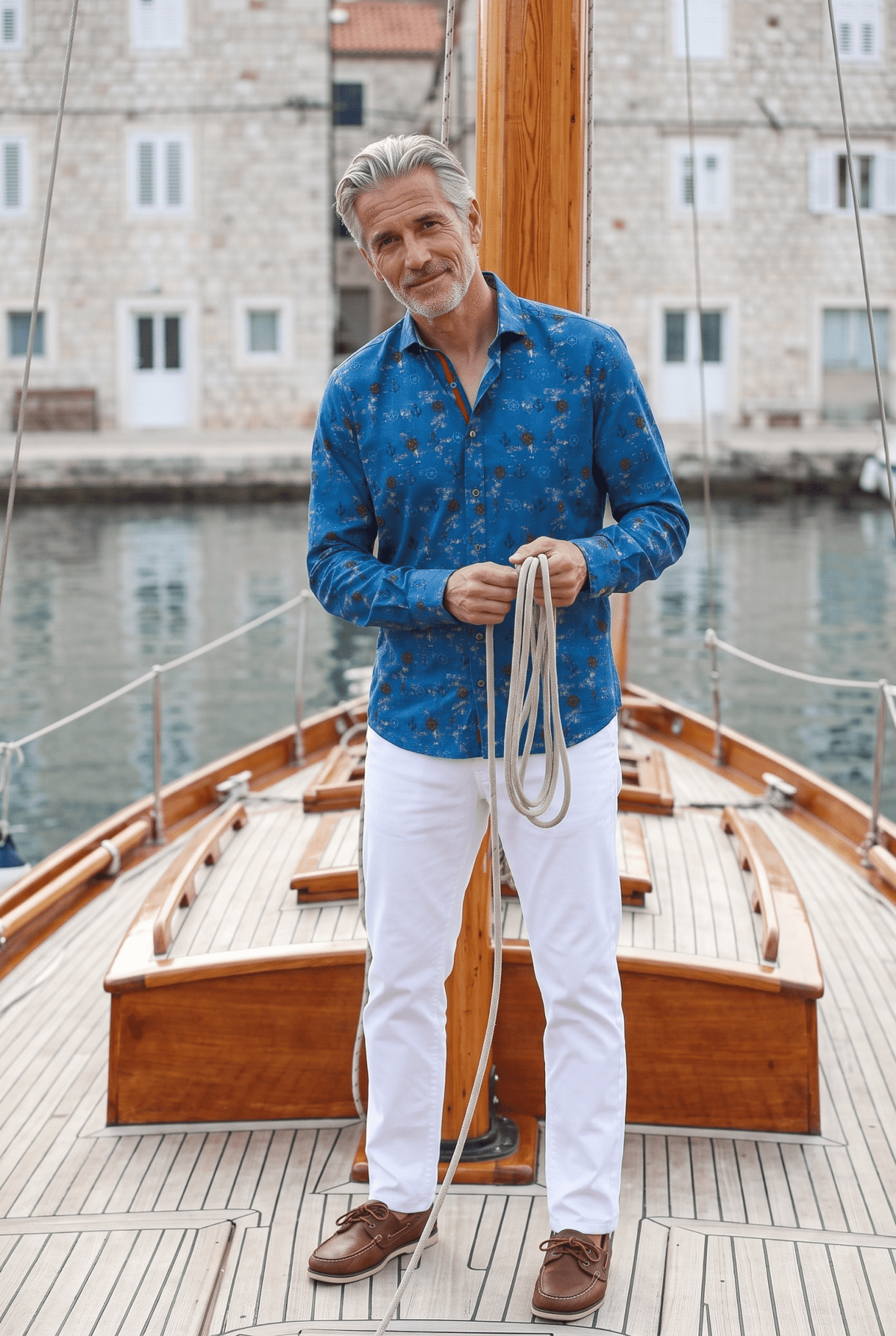 Nautical Tencel Print Shirt - Claudio Lugli Shirts