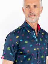 NEON MULTICOLOUR CAMPER VAN PRINTED SHORT SLEEVE - Claudio Lugli Shirts