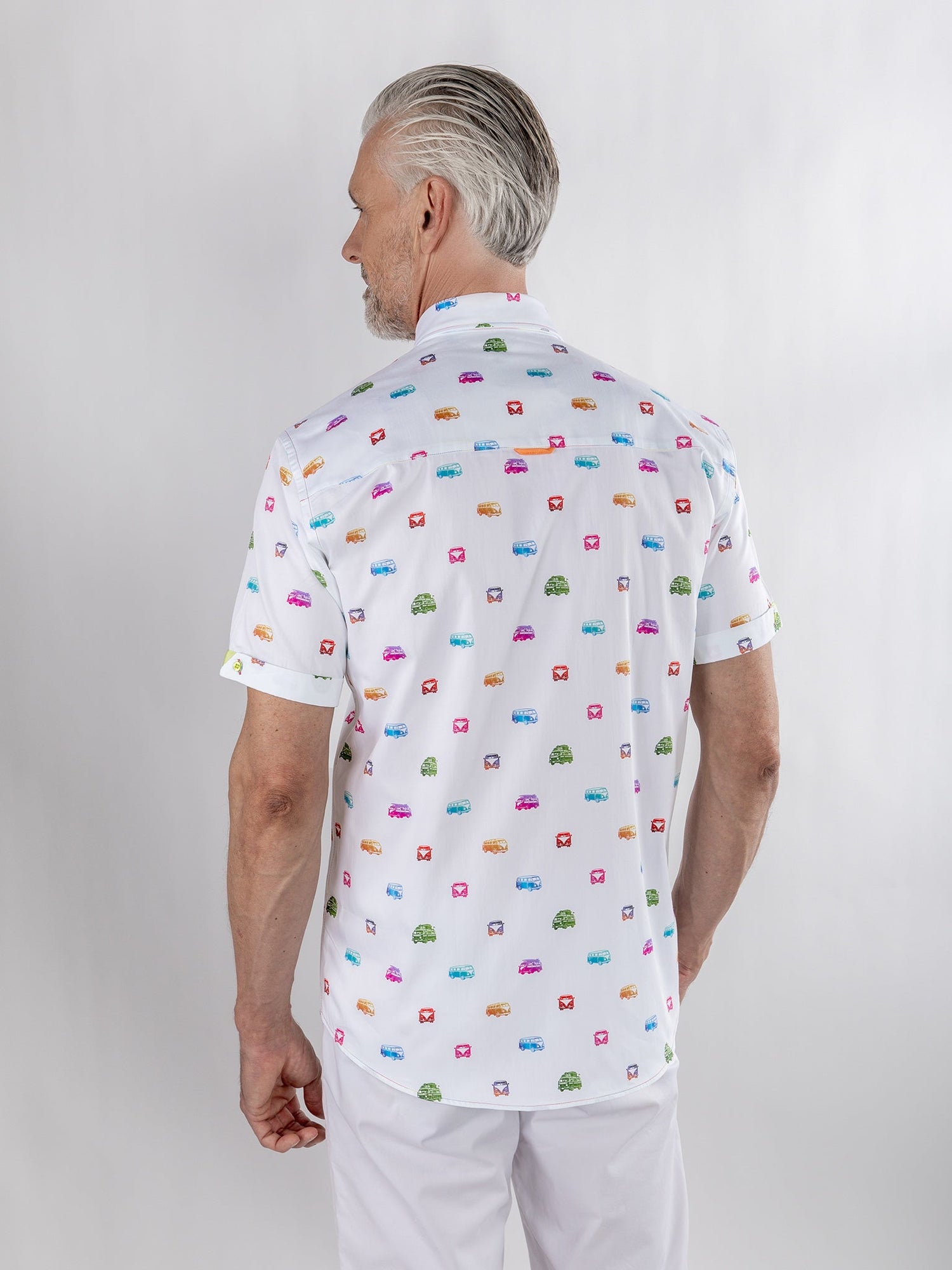 NEON MULTICOLOUR CAMPER VAN PRINTED SHORT SLEEVE - Claudio Lugli Shirts