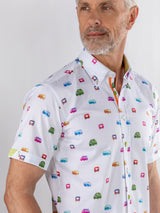 NEON MULTICOLOUR CAMPER VAN PRINTED SHORT SLEEVE - Claudio Lugli Shirts