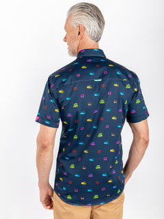 NEON MULTICOLOUR CAMPER VAN PRINTED SHORT SLEEVE - Claudio Lugli Shirts
