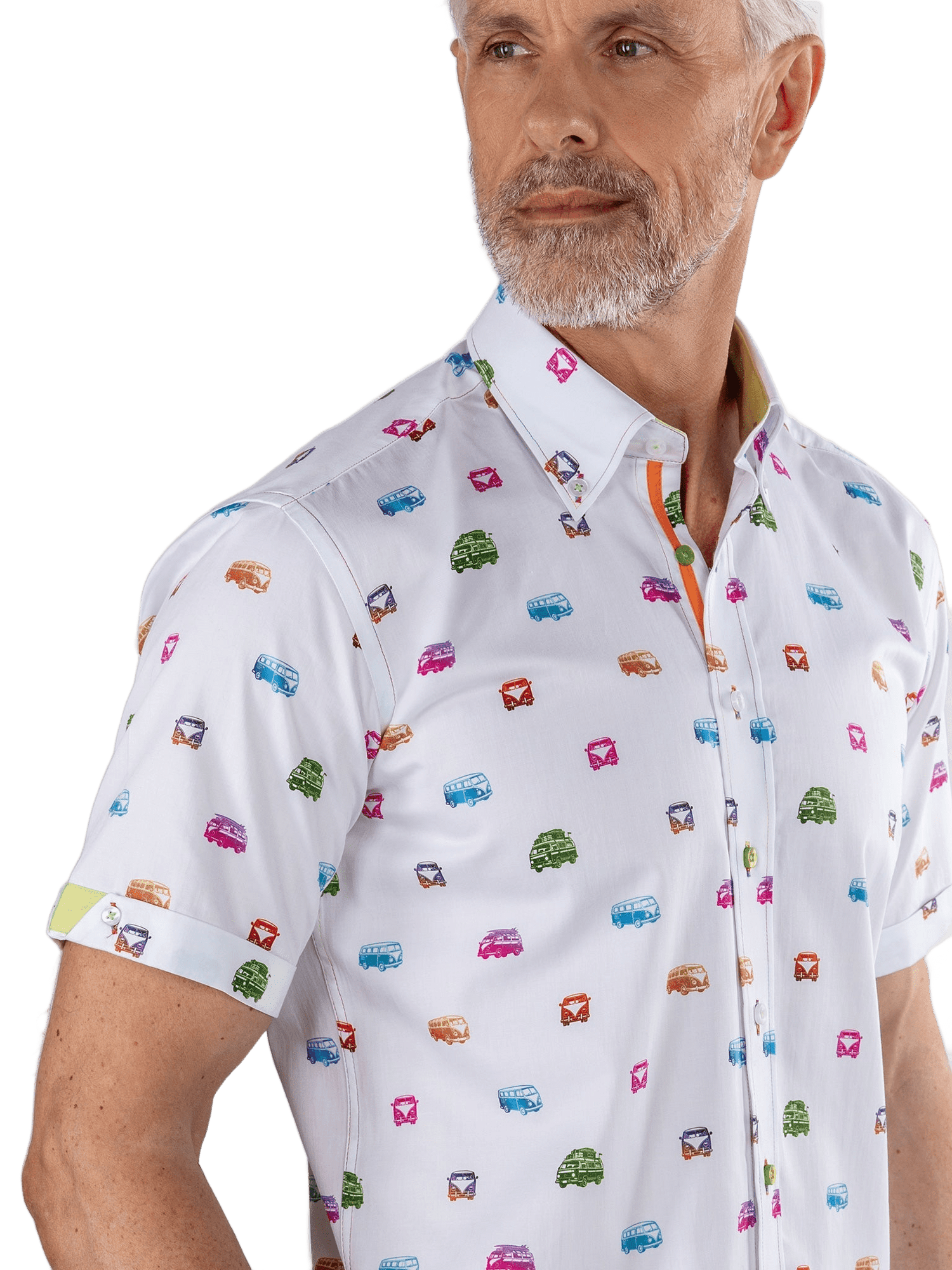 Neon Multicolour Camper Van Short Sleeve Shirt - Claudio Lugli Shirts