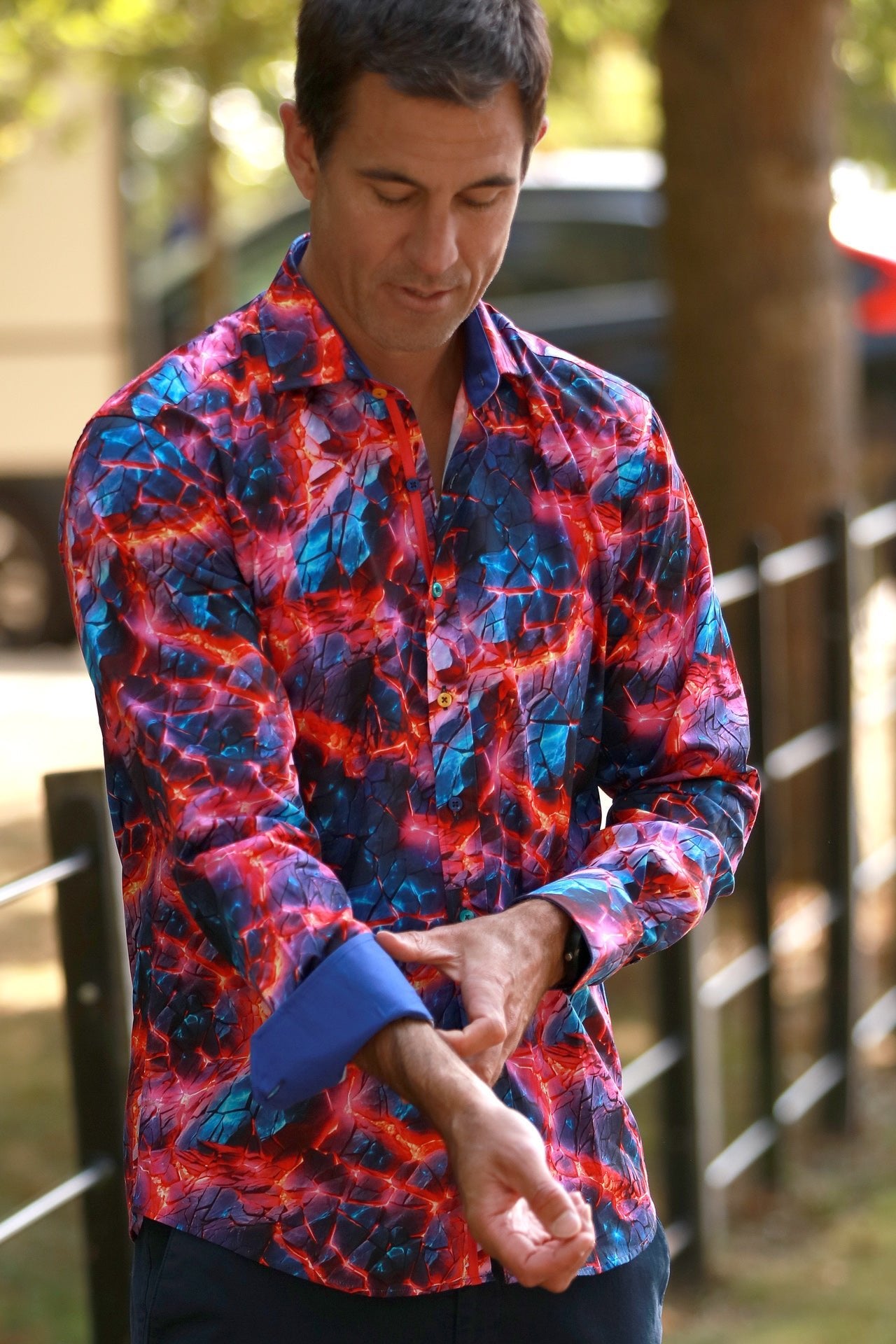 NEON ROCK PRINT SHIRT - Claudio Lugli Shirts