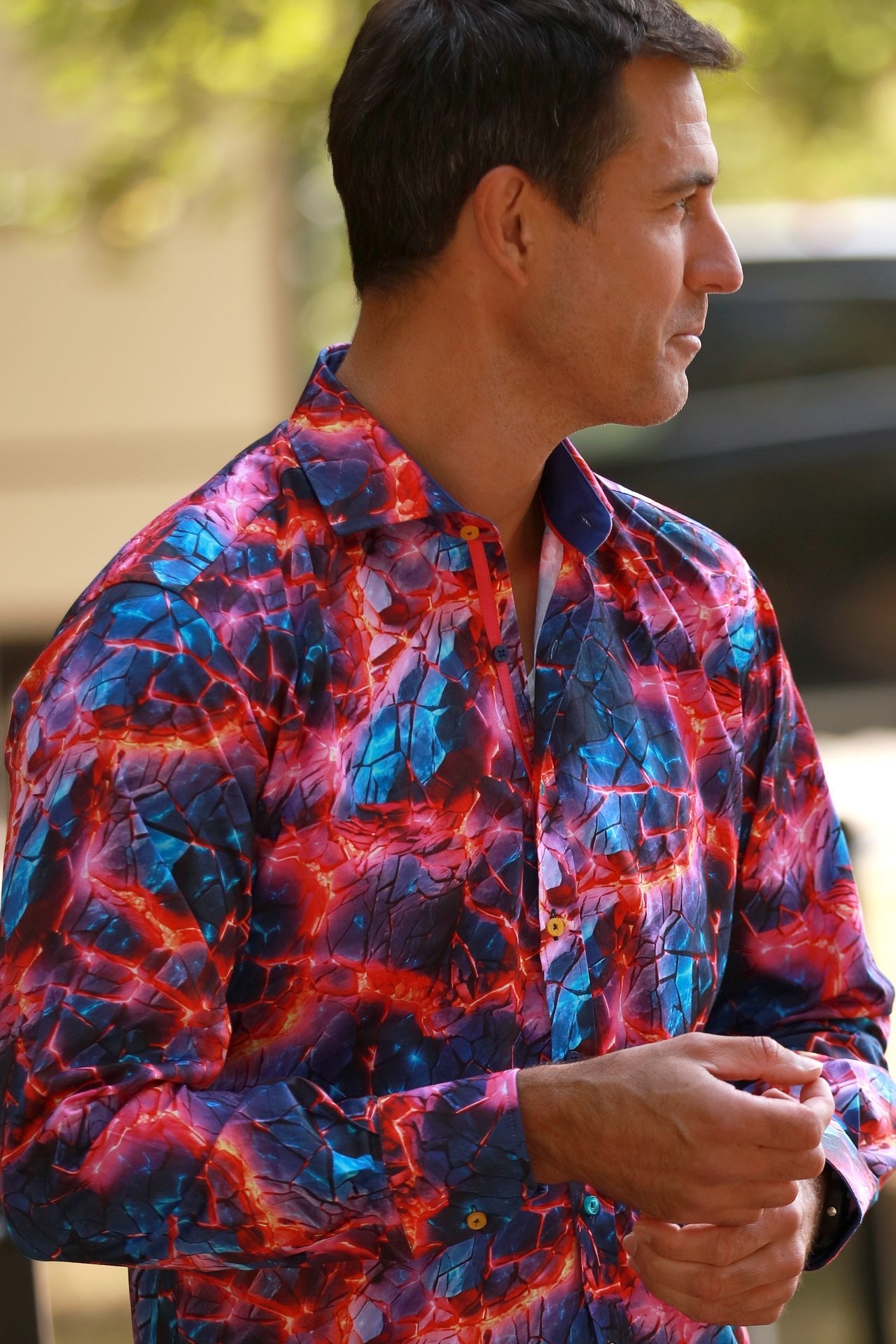 NEON ROCK PRINT SHIRT - Claudio Lugli Shirts