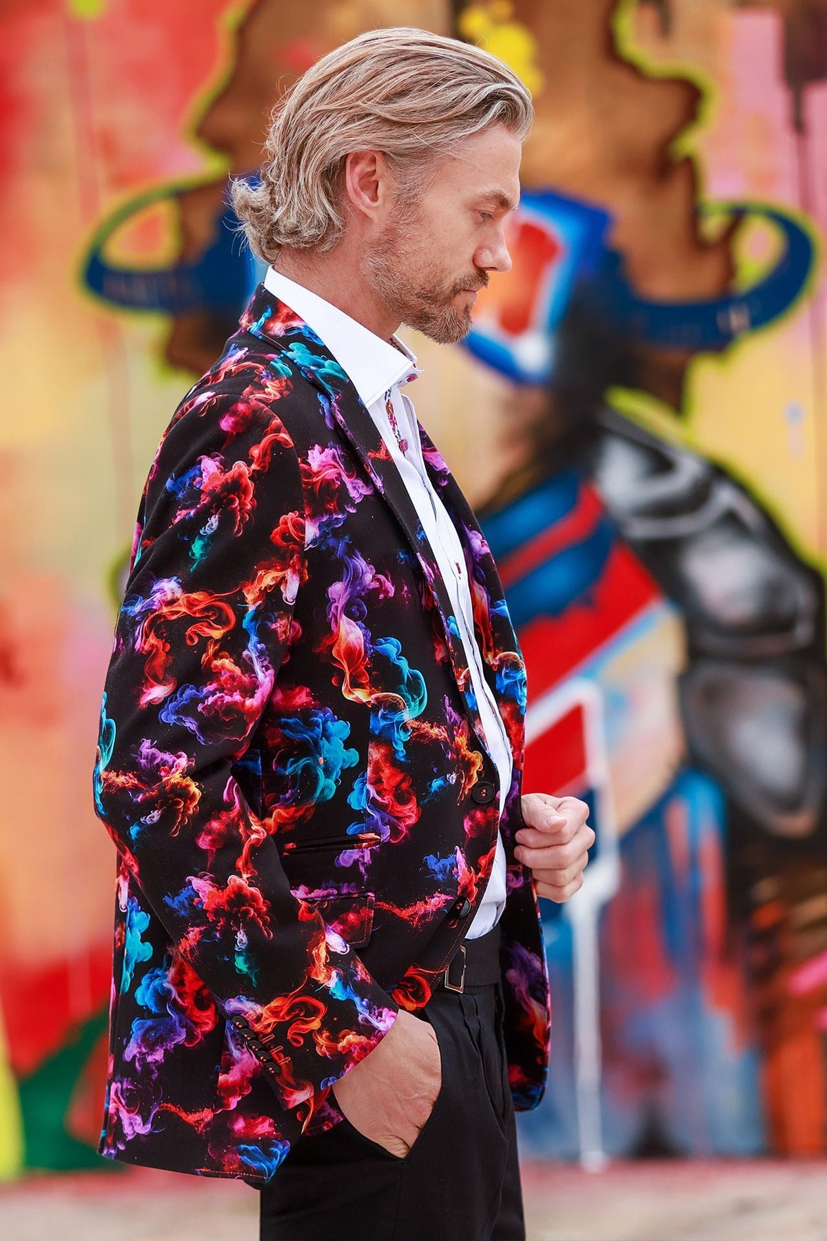 Neon Smoke Print Blazer - Claudio Lugli Shirts