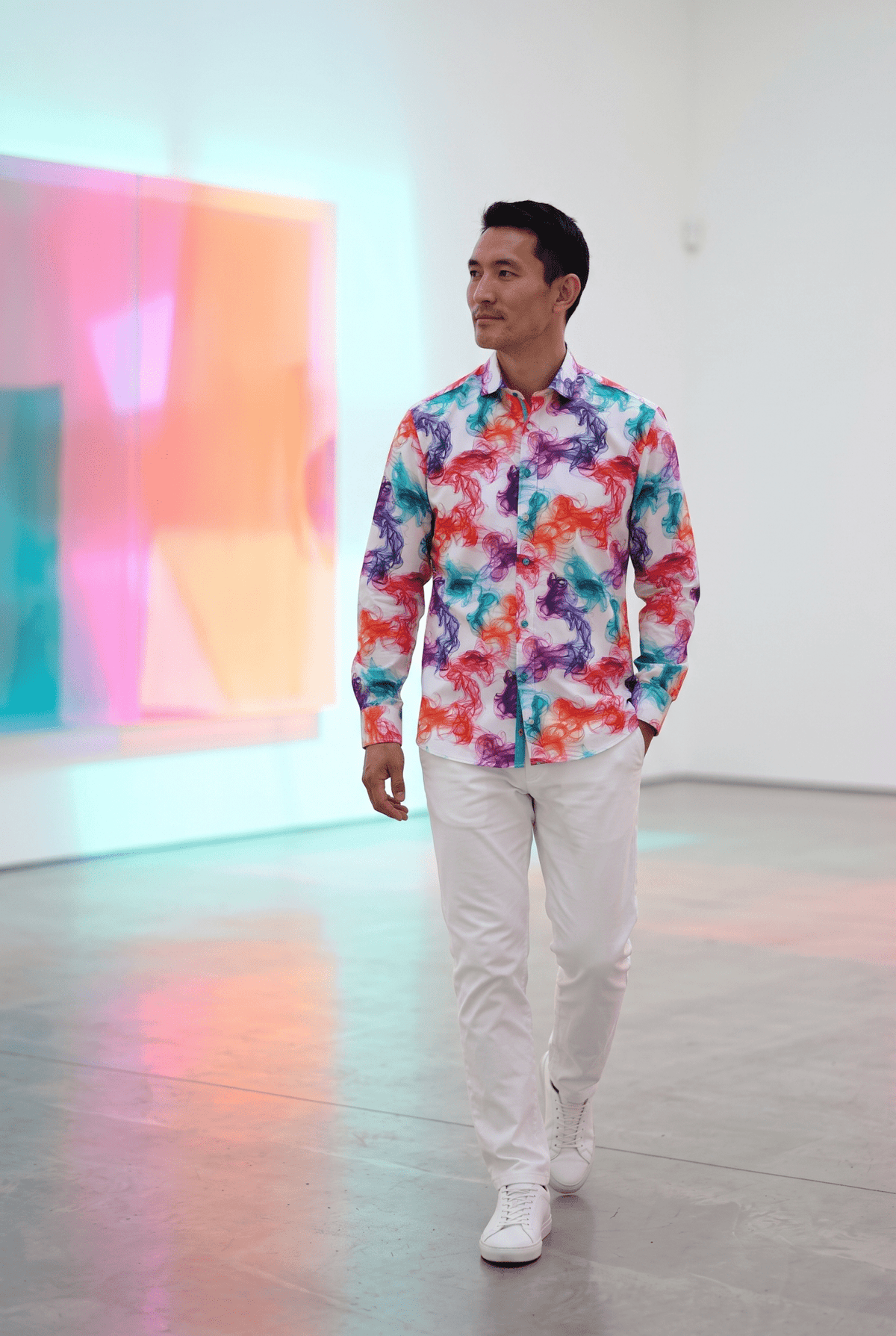 Neon Vapor Waves Print Shirt - Claudio Lugli Shirts