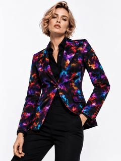 Noir Tempest Smoke Print Blazer - Claudio Lugli Shirts