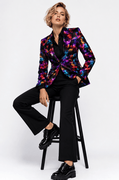 Noir Tempest Smoke Print Blazer - Claudio Lugli Shirts