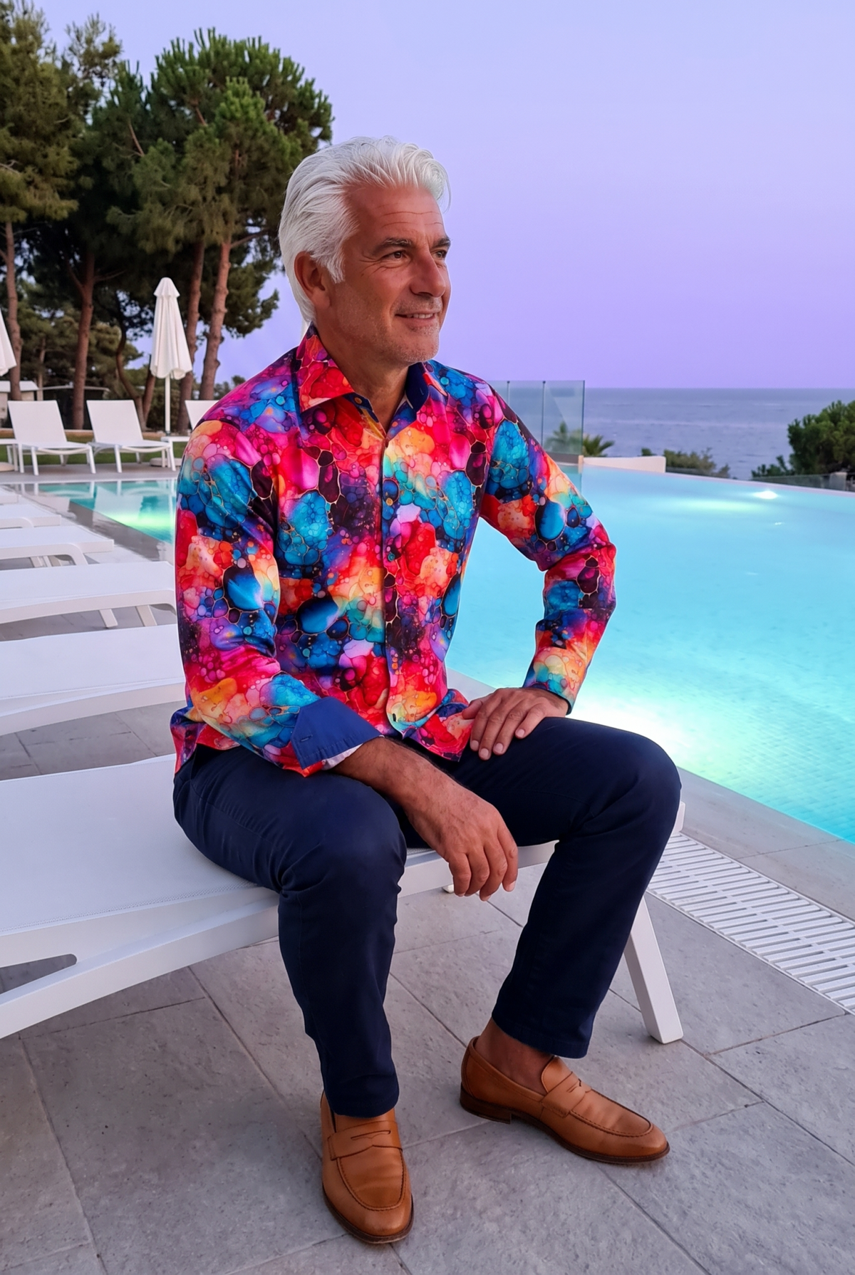 Oil Liquid Bubble Print Shirt - Claudio Lugli Shirts
