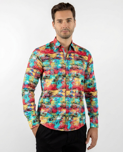 Oil Paint Brush Strokes Print Shirt - Claudio Lugli Shirts