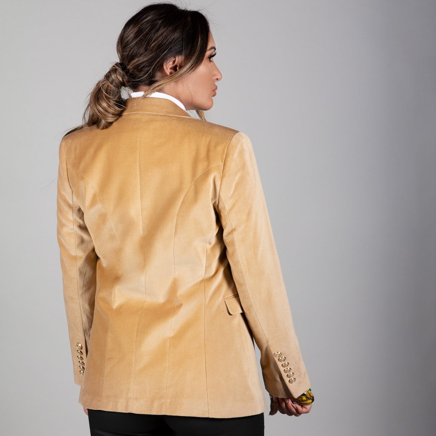 OREGON VELVET DOUBLE BREASTED WOMENS JACKET - Premium Men's Patterned Shirt by Claudio Lugli | Bold Design, Tailored Fit, Best Printed Shirts