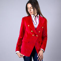 OREGON VELVET DOUBLE BREASTED WOMENS JACKET - Premium Men's Patterned Shirt by Claudio Lugli | Bold Design, Tailored Fit, Best Printed Shirts