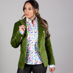 OREGON VELVET DOUBLE BREASTED WOMENS JACKET - Premium Men's Patterned Shirt by Claudio Lugli | Bold Design, Tailored Fit, Best Printed Shirts