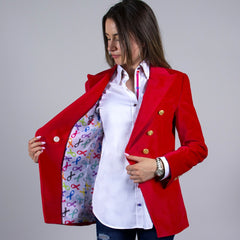 OREGON VELVET DOUBLE BREASTED WOMENS JACKET - Premium Men's Patterned Shirt by Claudio Lugli | Bold Design, Tailored Fit, Best Printed Shirts