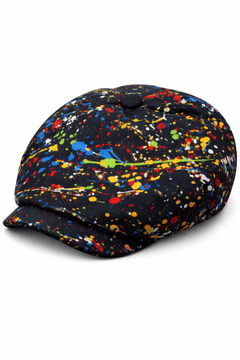 Paint Splash Black Printed BUTTON - TOP Cap - Claudio Lugli Shirts