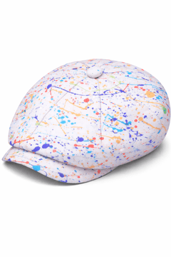 Paint Splash White Printed BUTTON - TOP Cap - Claudio Lugli Shirts