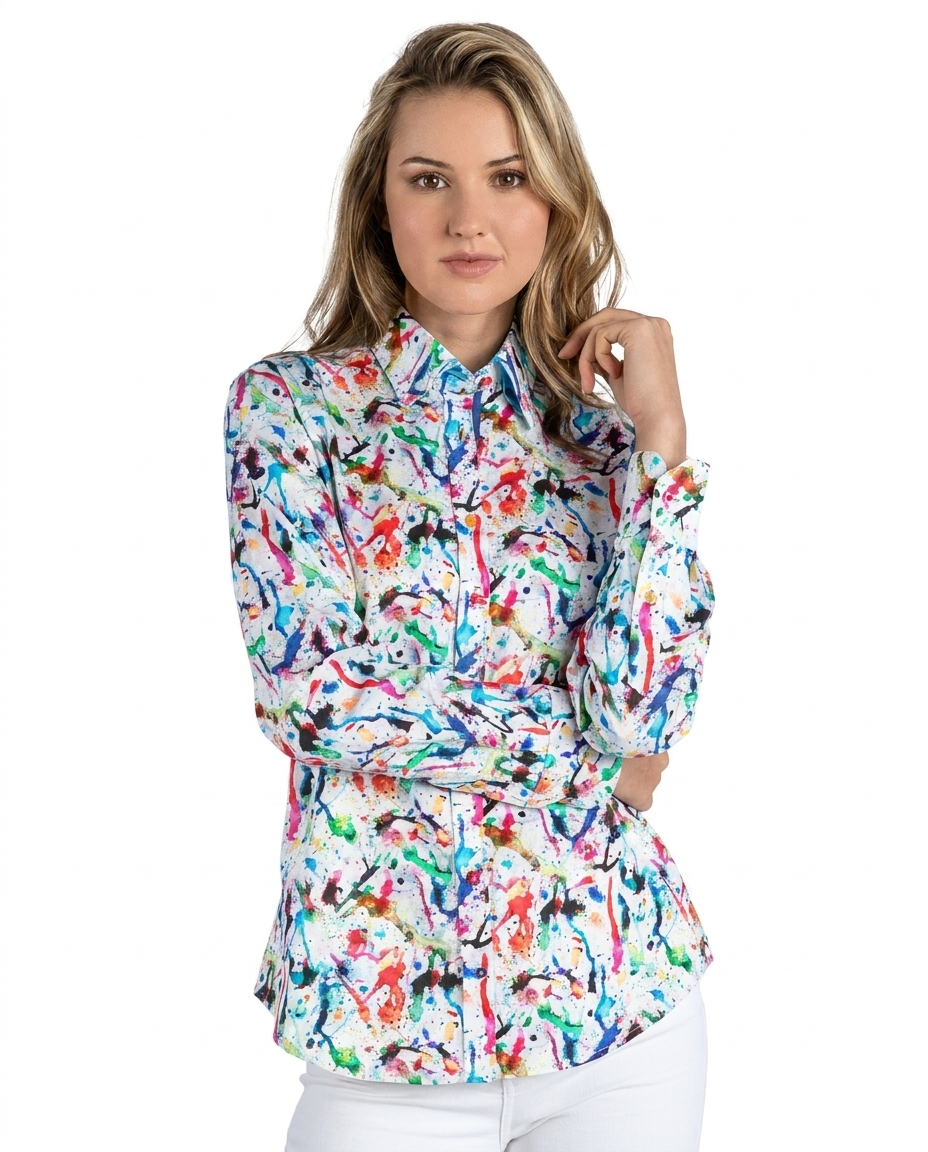 Paint Splash Womens Print Shirt - Claudio Lugli Shirts
